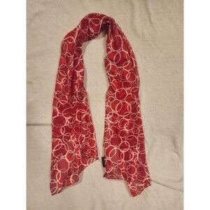 Rachelle Scarf Red Circle Print 60" X13" Oblong Light Material